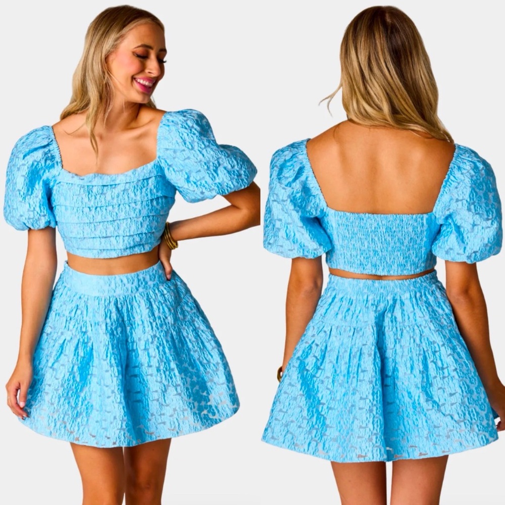 NWT Buddy Love Cutie Top Skirt Two Piece Set Blue